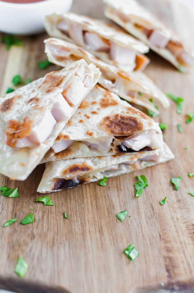 crispy turkey quesadilla